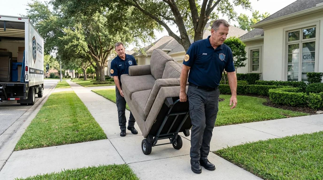 Local residential moving crew loading furniture in Oxford, OH